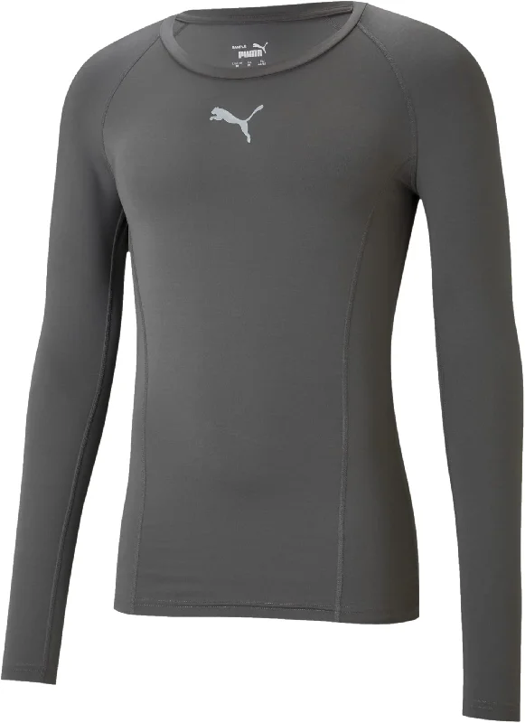 Men’s short-sleeve hazel tops-Puma Liga Baselayer Long Sleeve Mens Training Top - Grey