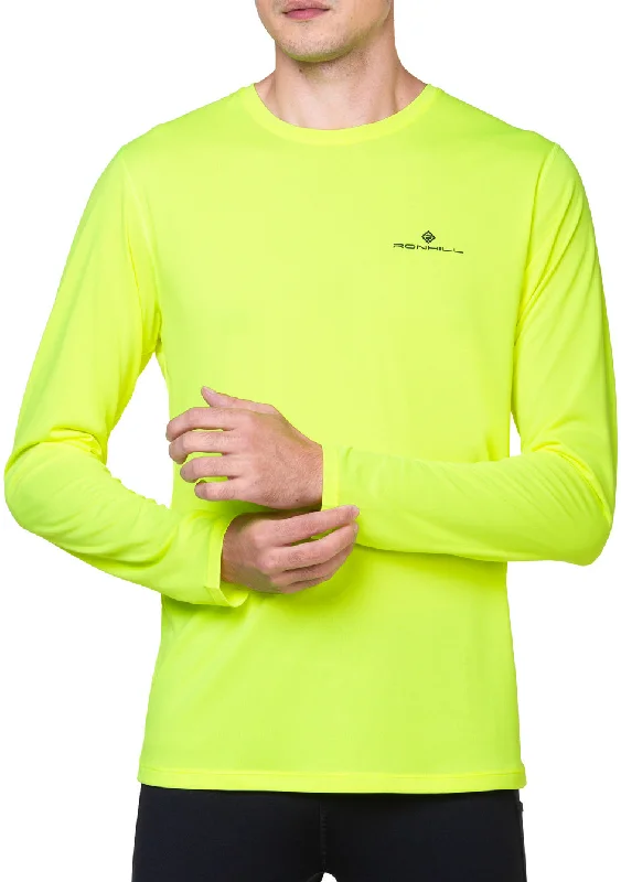 Men’s short-sleeve jinx tops-Ronhill Core Long Sleeve Mens Running Top - Yellow