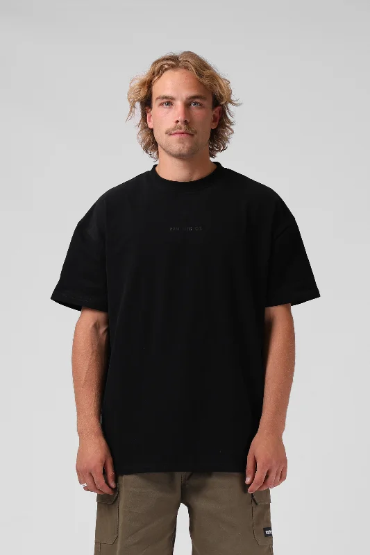 Men’s short-sleeve gable polos-RPM Mens Sanded OS Tee Black