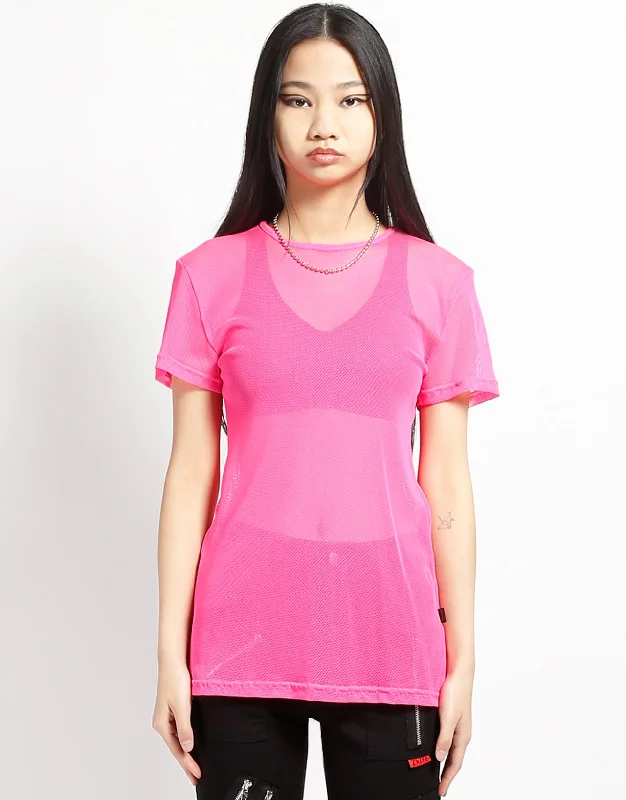 Men’s short-sleeve gush tees-SHORT SLEEVE FISHNET PINK