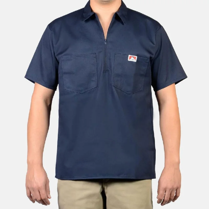 Men’s short-sleeve apex tees-1/2 Zipper Short Sleeve -  Navy