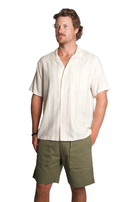 Men’s short-sleeve chert shirts-Sunfair Stripe Short Sleeve