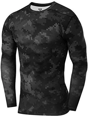 Men’s short-sleeve gable polos-TCA Pro Performance Mens Long Sleeve Compression Top - Black