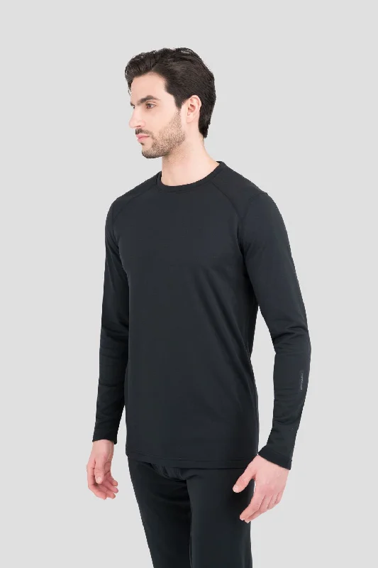 Men’s short-sleeve hazel tops-'Terramar' Men's 4.0 Military Fleece Heritage Crew - Black (Tall)