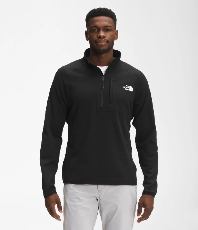 Men’s short-sleeve quill tops-'The North Face' Men's Canyonlands Half Zip - TNF Black