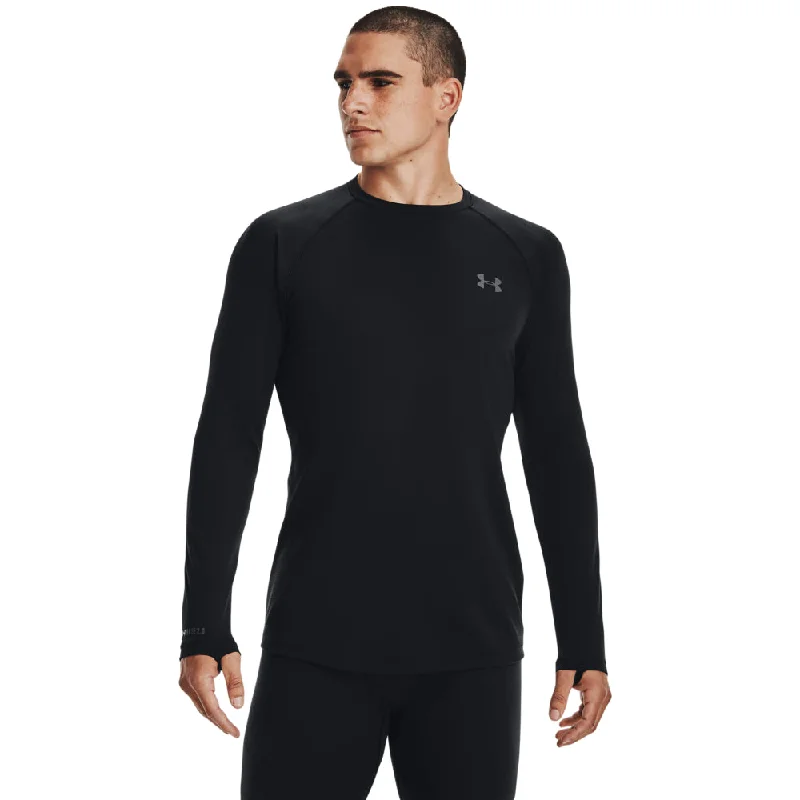 Men’s short-sleeve holt polos-'Under Armour' Men's ColdGear® 2.0 Active Baselayer Crew - Black