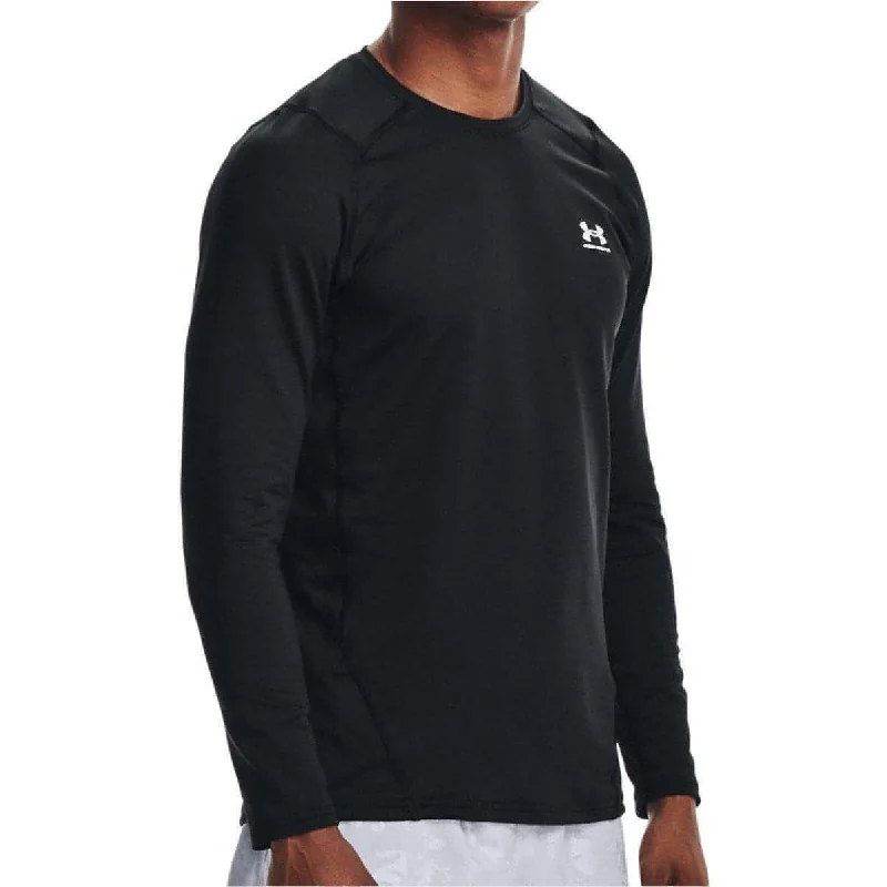 Men’s short-sleeve apex tees-Under Armour ColdGear Fitted Long Sleeve Mens Training Top - Black