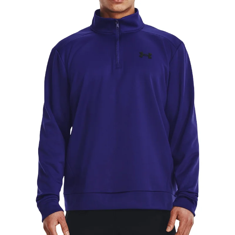 Men’s short-sleeve maul tees-Under Armour Fleece Half Zip Long Sleeve Mens Training Top - Blue