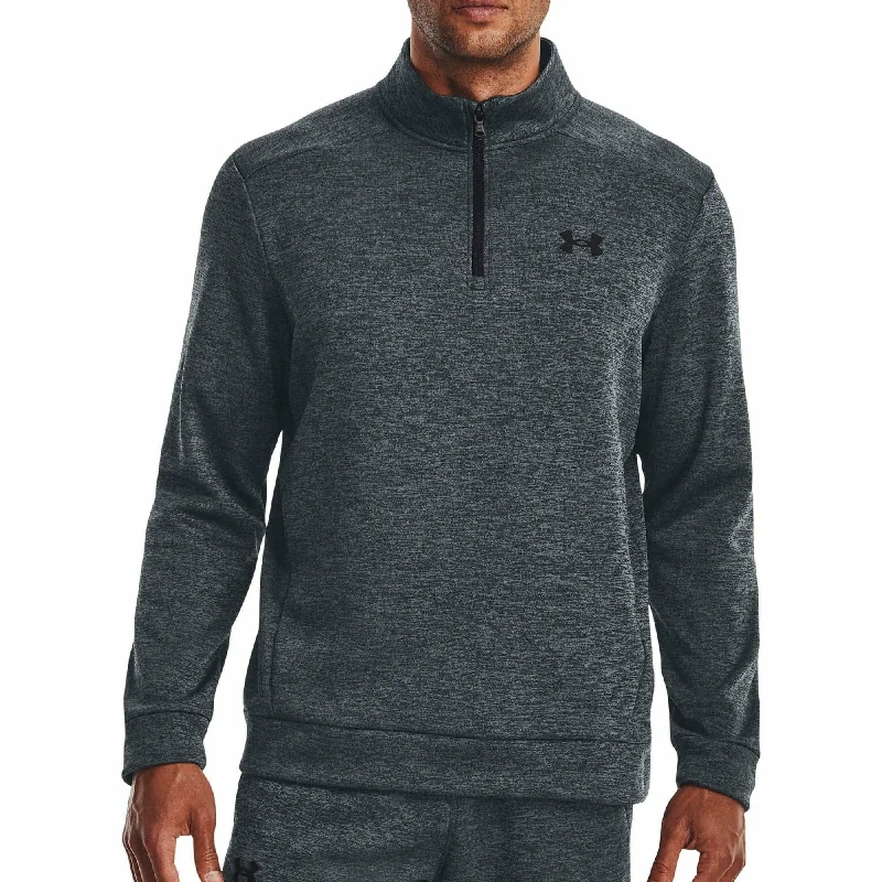 Men’s short-sleeve wisp shirts-Under Armour Fleece Half Zip Long Sleeve Mens Training Top - Grey