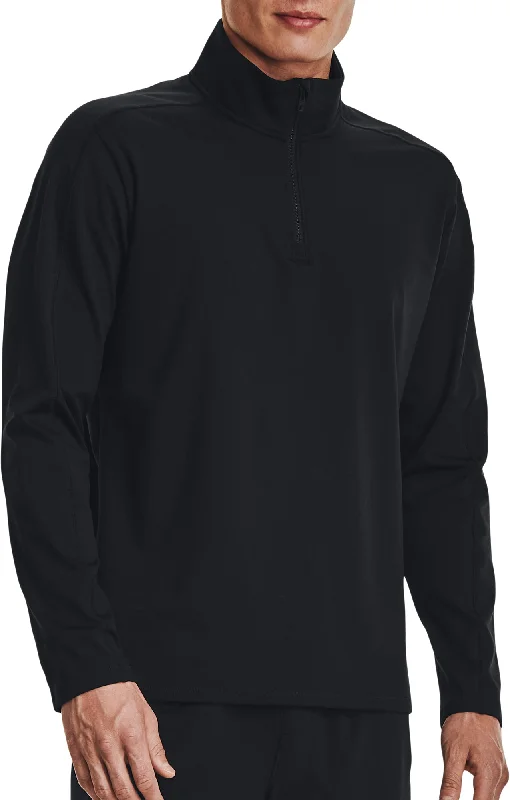 Men’s short-sleeve sate tees-Under Armour Meridian Half Zip Long Sleeve Mens Training Top - Black