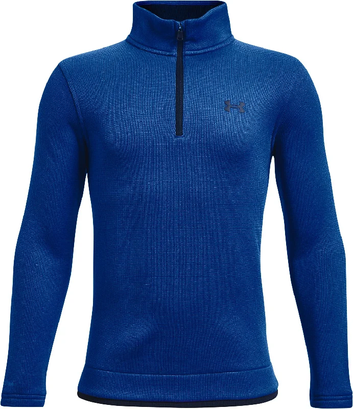 Men’s short-sleeve ooze tees-Under Armour SweaterFleece Half Zip Long Sleeve Junior Training Top - Blue