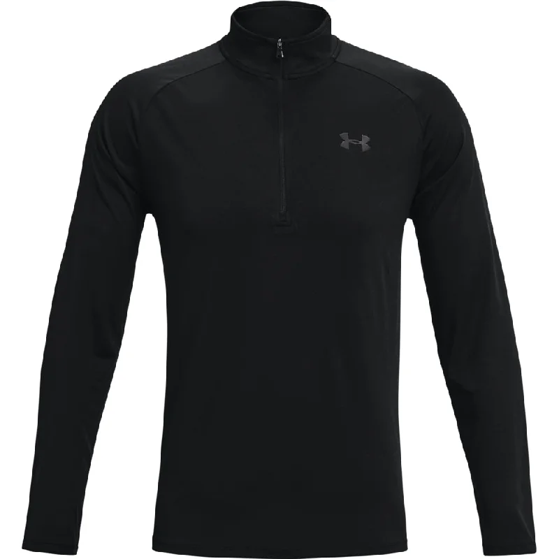 Men’s short-sleeve quip tees-'Under Armour' Men's Tech 2.0 1/2 Zip - Black