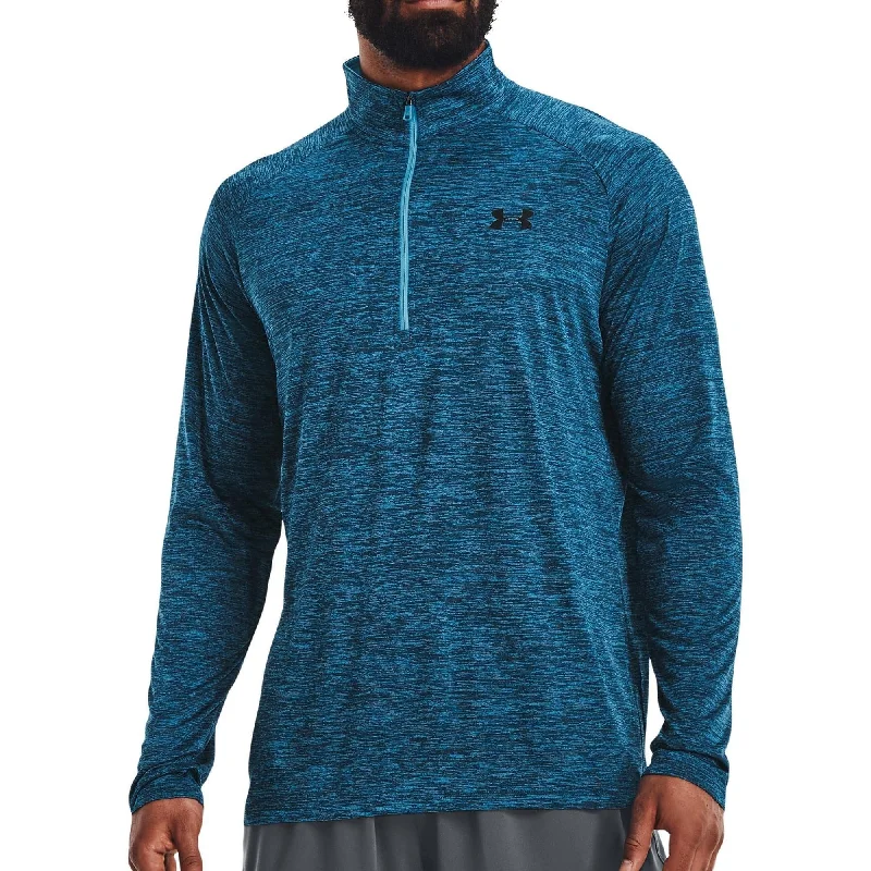 Men’s short-sleeve cairn tees-Under Armour Tech Half Zip Long Sleeve Mens Training Top - Blue