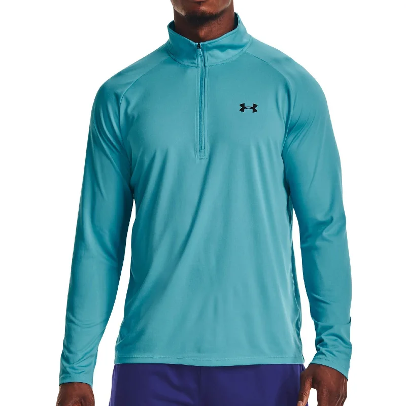 Men’s short-sleeve quirk tees-Under Armour Tech Half Zip Long Sleeve Mens Training Top - Blue