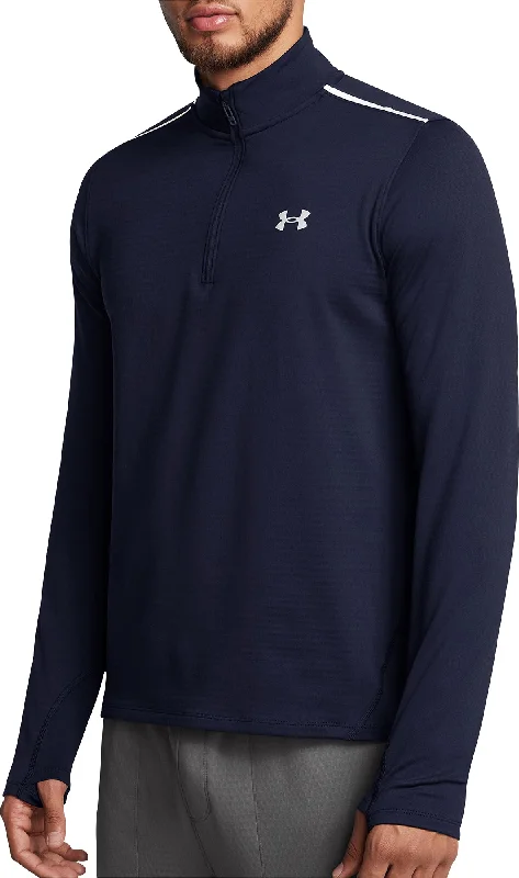 Men’s short-sleeve quip shirts-Under Armour Vanish Cold Weather Half Zip Long Sleeve Mens Running Top - Blue