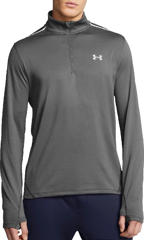 Men’s short-sleeve ooze tees-Under Armour Vanish Cold Weather Half Zip Long Sleeve Mens Running Top - Grey