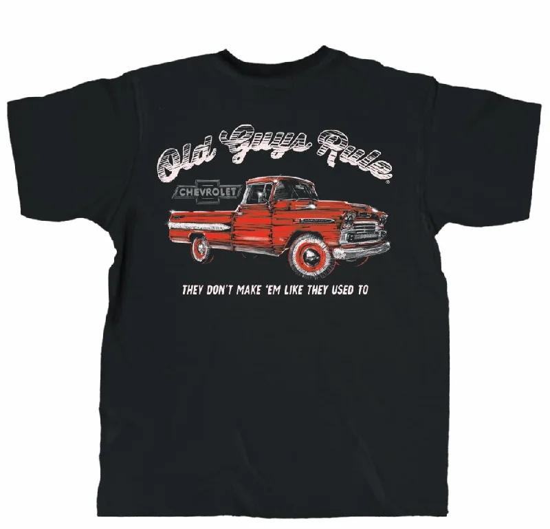 Men’s short-sleeve jasper tees-'Old Guys Rule' Men's Big Red Vintage Tee - Black