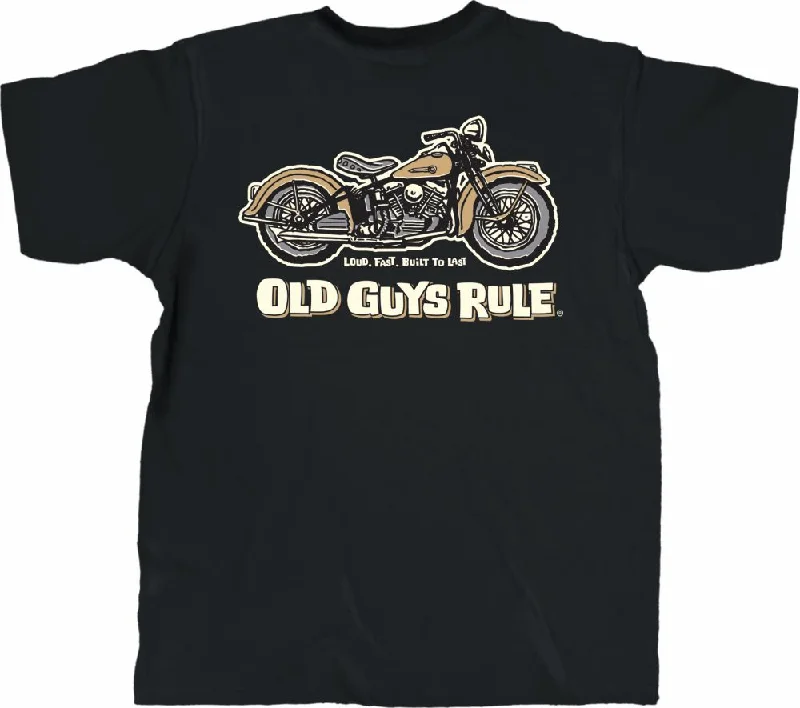 Men’s short-sleeve loam shirts-'Old Guys Rule' Men's Panhead Vintage Tee - Black