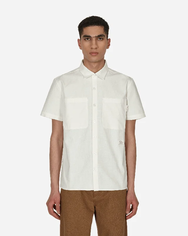 Men’s short-sleeve lark tops-Abc. 123. Studio Work Shirt White