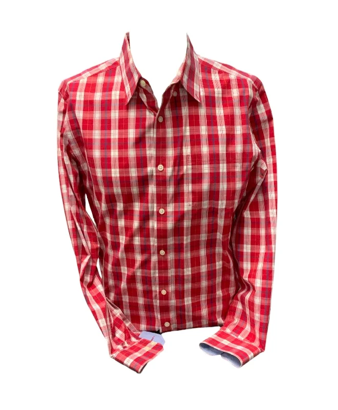 Men's stylish prism-sleeve shirts-Banana Republic Men's Shirt Red M