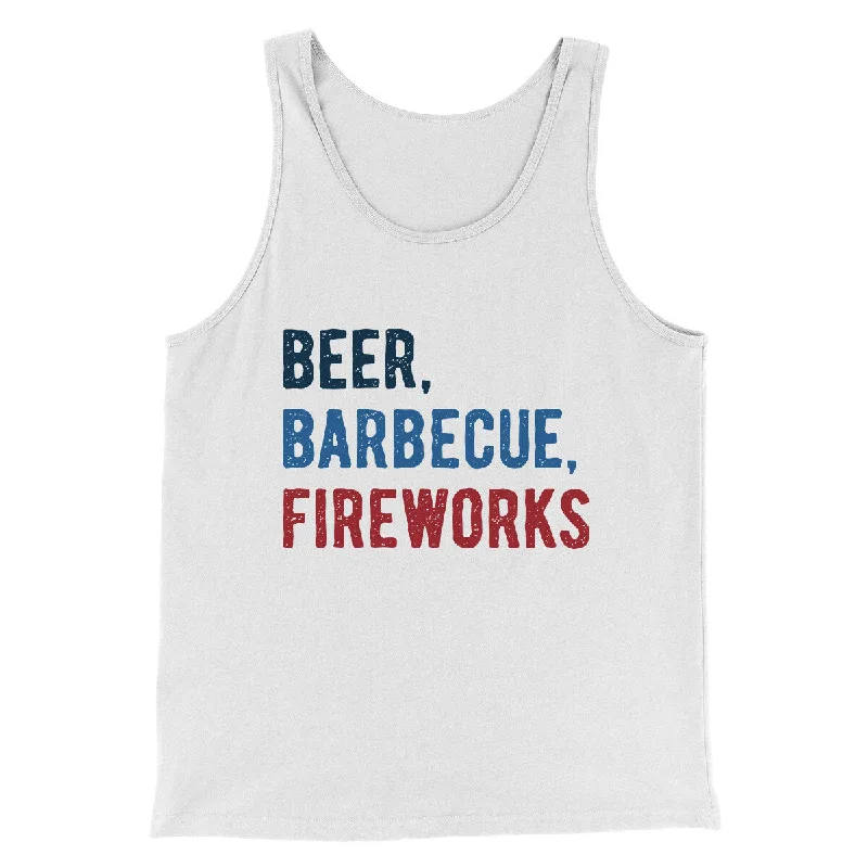 Men’s short-sleeve sable polos-Beer, Barbecue, Fireworks Men/Unisex Tank Top