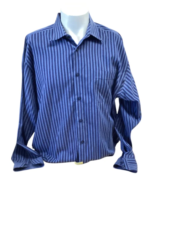 Men's rugged grove shirts-Ben Sherman Men's Shirt Blue Stripe 17.5x34-35