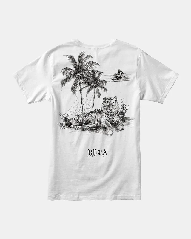 Men’s short-sleeve vent tops-Benjamin Jeanjean Tiger Beach Tee - White