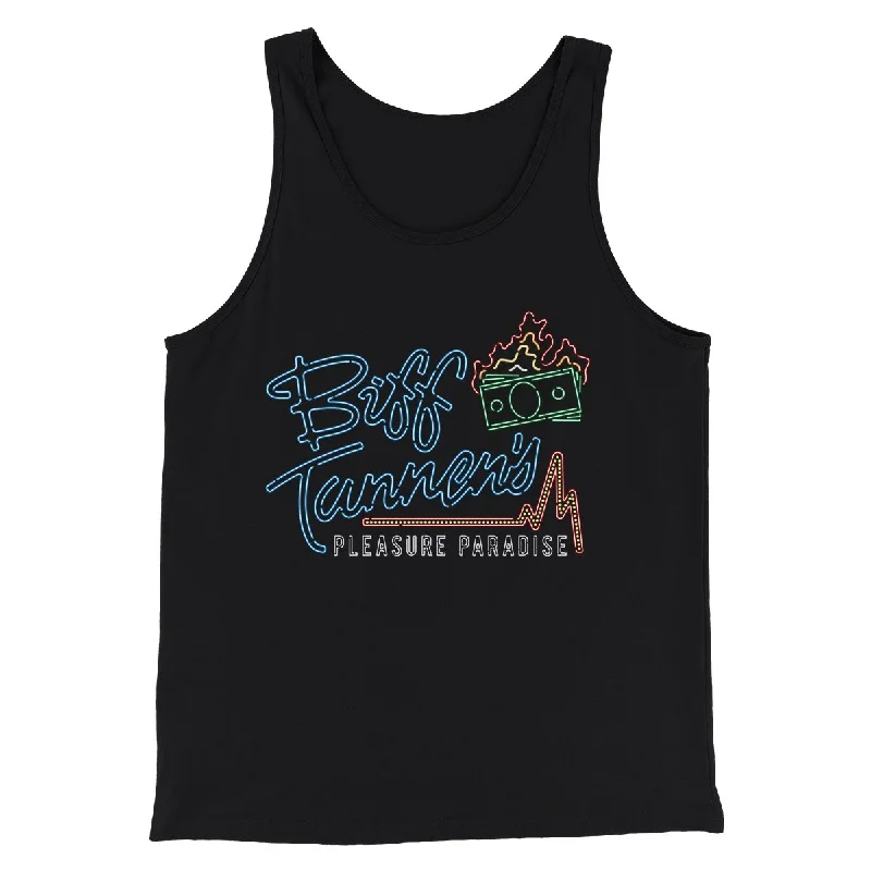 Men’s short-sleeve inlay tees-Biff Tannen's Pleasure Paradise Funny Movie Men/Unisex Tank Top