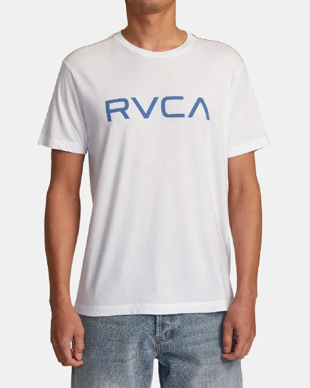 Men’s short-sleeve zephyr tees-Big RVCA Tee - White/Blue