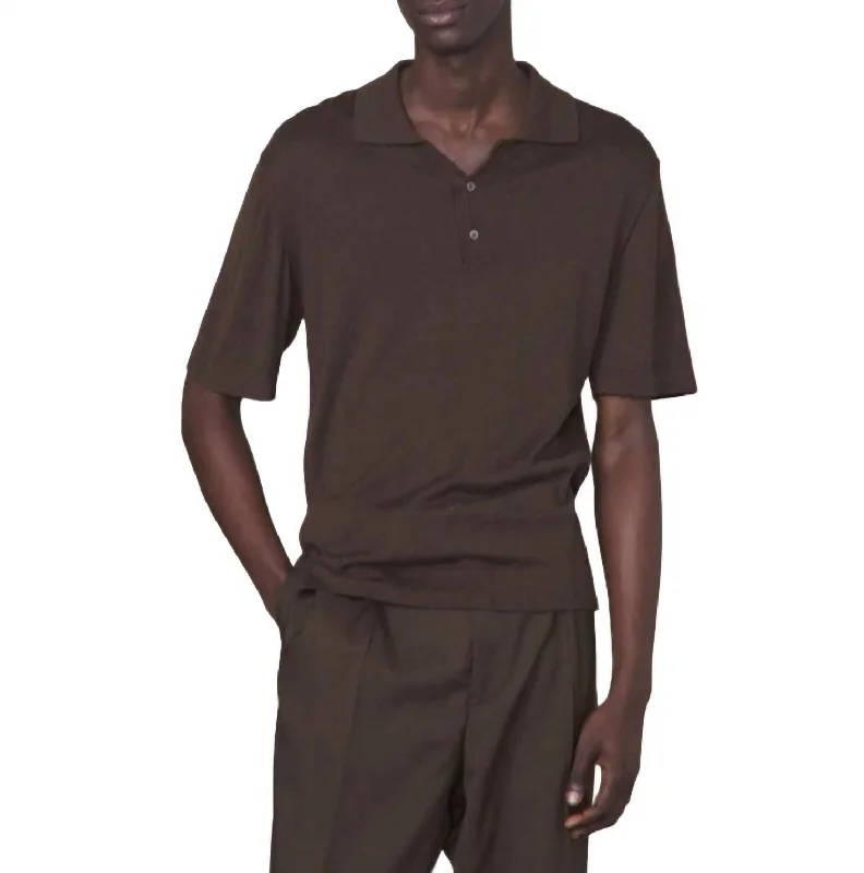 Men’s short-sleeve jet polos-Brutus Polo In Cocoa