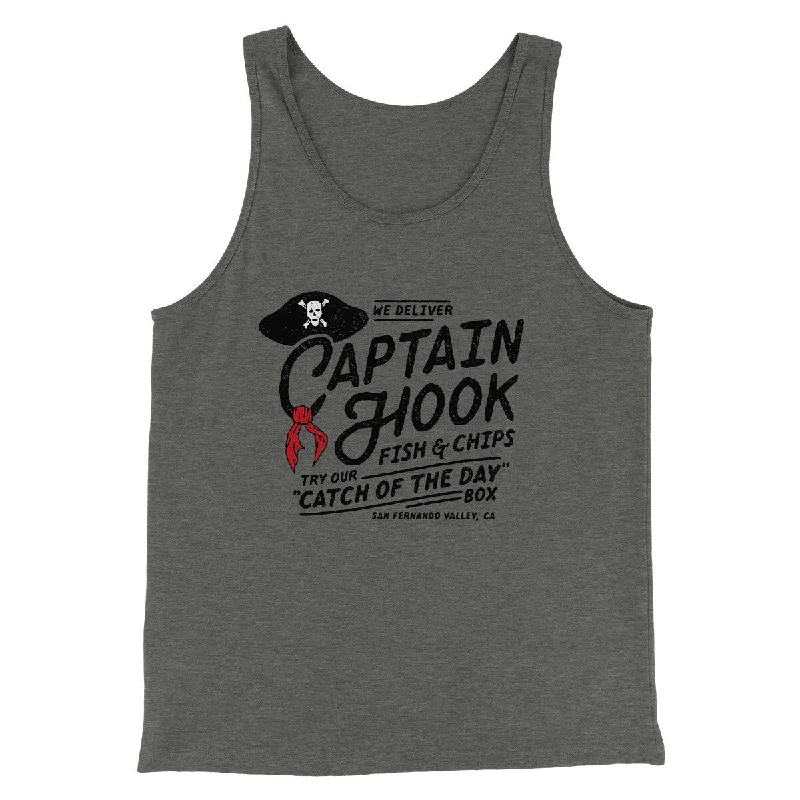 Men’s short-sleeve ivor tees-Captain Hook Fish And Chips Funny Movie Men/Unisex Tank Top