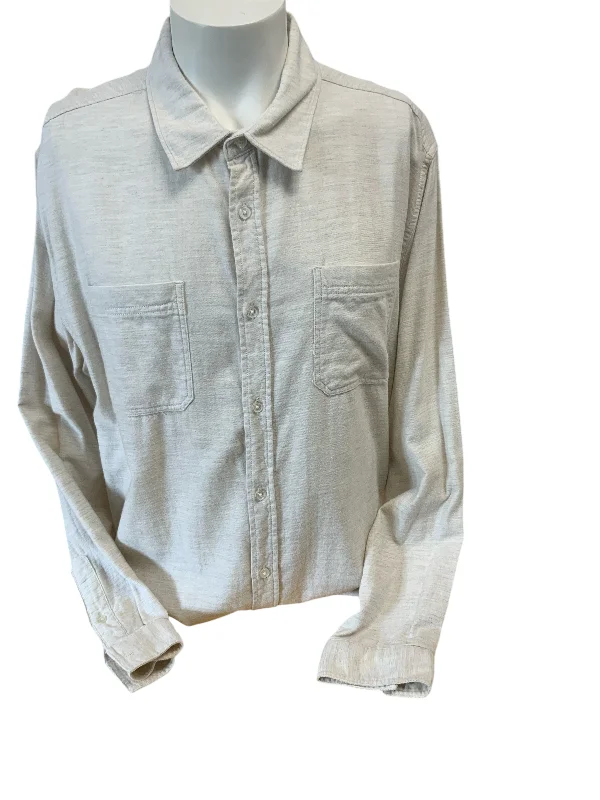 Men's relaxed etamine shirts-Carbon2Cobalt Men's Shirt Cream XL