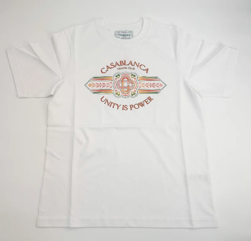 Men’s short-sleeve urn tees-Casablanca White Unity is Power T-Shirt