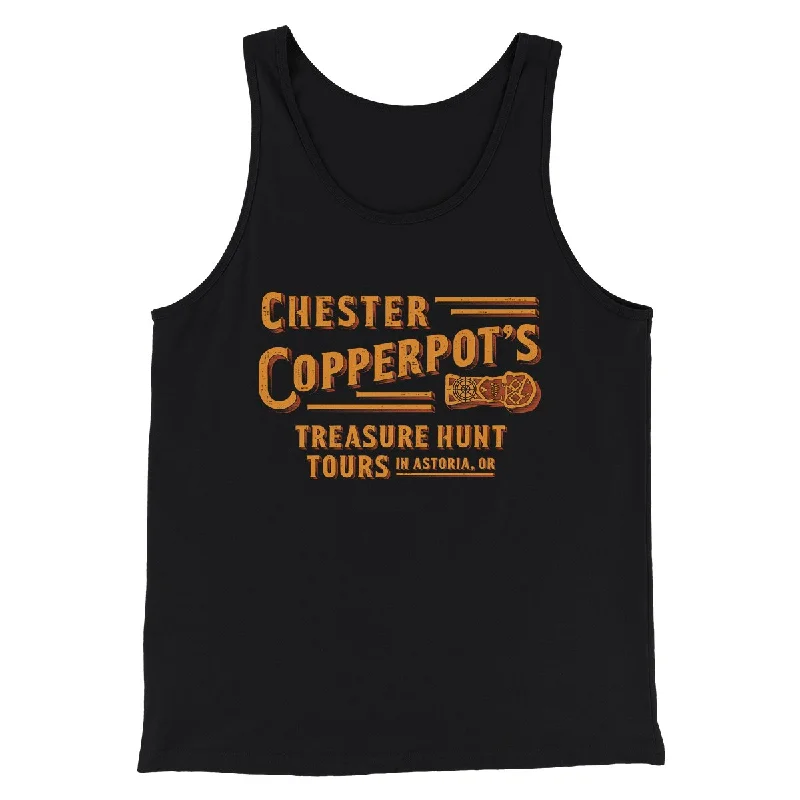 Men’s short-sleeve etch shirts-Chester Copperpot's Treasure Hunt Tours Funny Movie Men/Unisex Tank Top