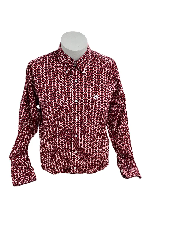 Men's trendy toggle-front shirts-Cinch Men's Shirt Red M