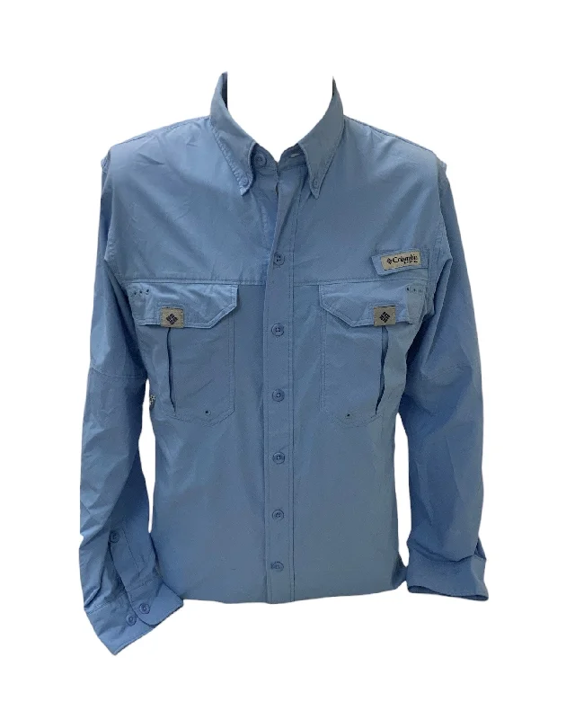 Men's sleek chiffon shirts-Columbia Men's Outdoor Shirt Blue XS