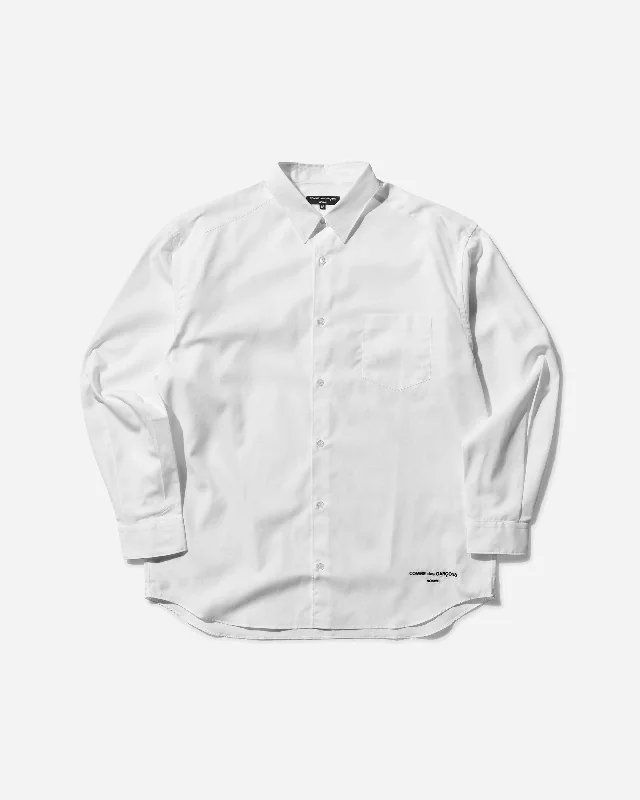 Men’s short-sleeve xeno polos-Men's Cotton Broad Shirt White