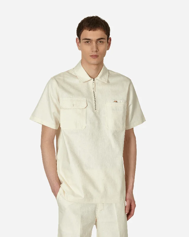 Men’s short-sleeve drake shirts-Pop Trading Company Shortsleeve Shirt Off White