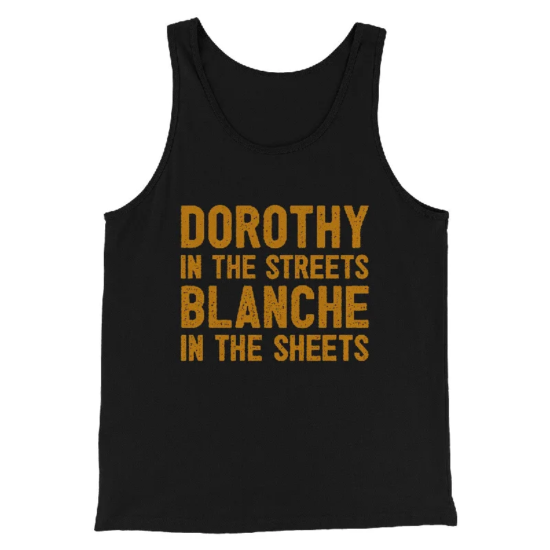 Men’s short-sleeve sable polos-Dorothy In The Streets Blanche In The Sheets Men/Unisex Tank Top