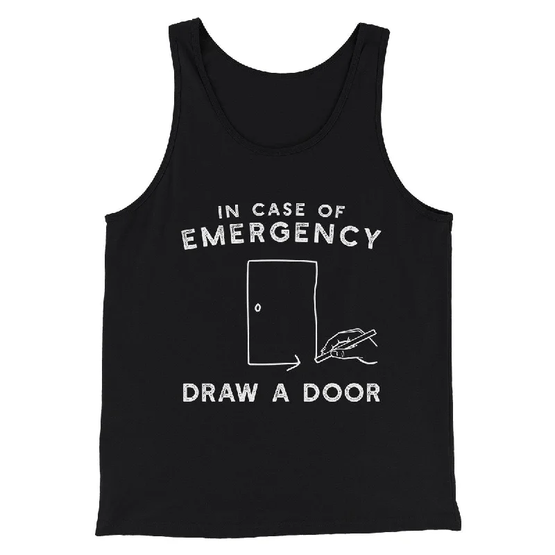 Men’s short-sleeve umber tops-Draw a Door Men/Unisex Tank Top