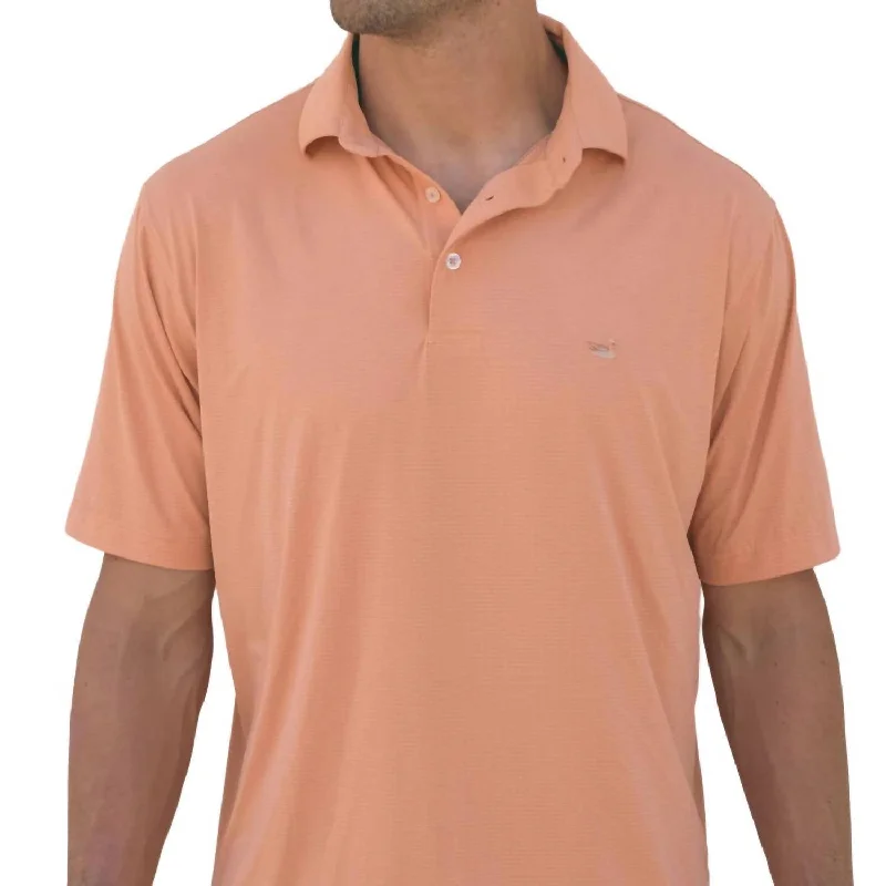 Men’s short-sleeve quip shirts-Dunmore Dots Performance Polo In Washed Peach