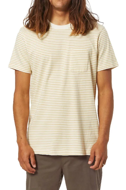 Men’s short-sleeve pelt tops-Finley Pocket Tee In Vintage White/honey