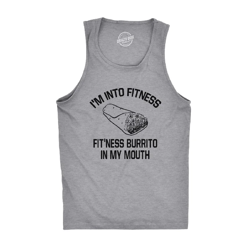 Men’s short-sleeve fizz polos-Fitness Burrito In My Mouth Men's Tank Top