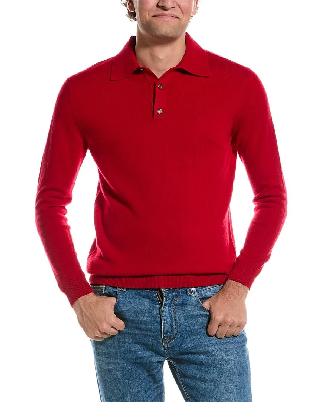 Men’s short-sleeve dapple tops-Forte Polo Cashmere Sweater