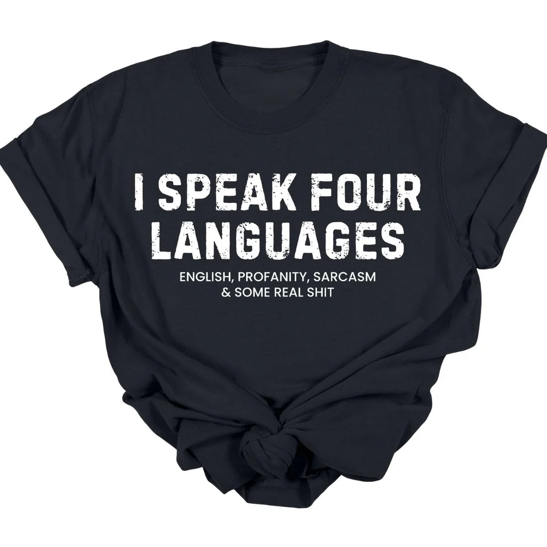 Men’s short-sleeve quip shirts-Four Languages Tee  *MADE TO ORDER*