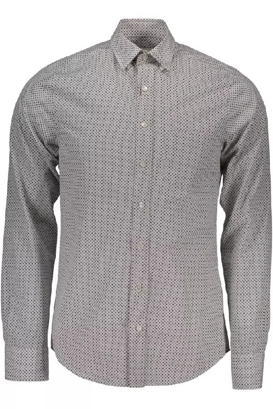 Men's luxury sequin shirts-Gant Elegant Long Sleeve Button-Down Men's Shirt