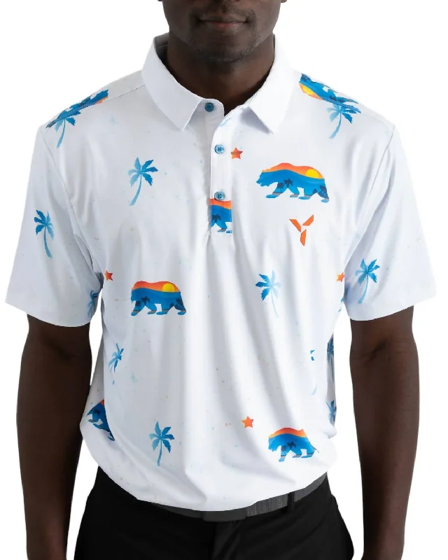 Men’s short-sleeve fizz polos-Golf Polo In Cali Bear