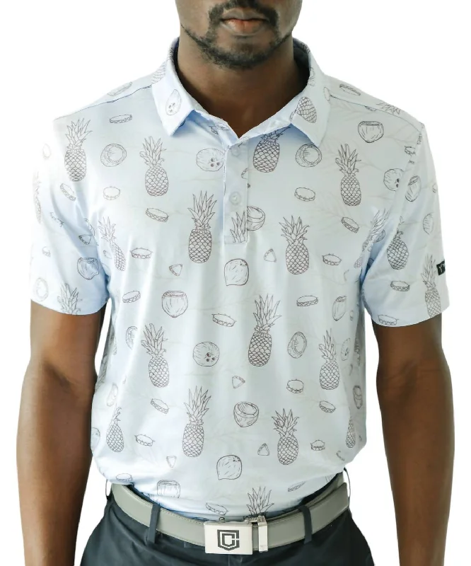 Men’s short-sleeve purl tops-Golf Polo In Piña Colada