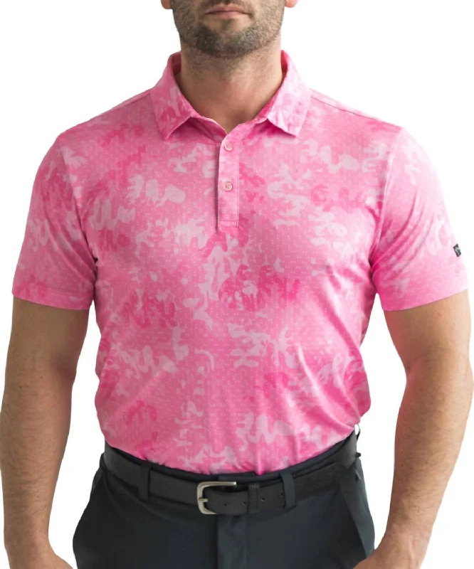 Men’s short-sleeve jolt polos-Golf Polo In Pink Camo