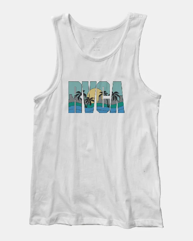 Men’s short-sleeve nix tops-Gulf Coast Tank - White